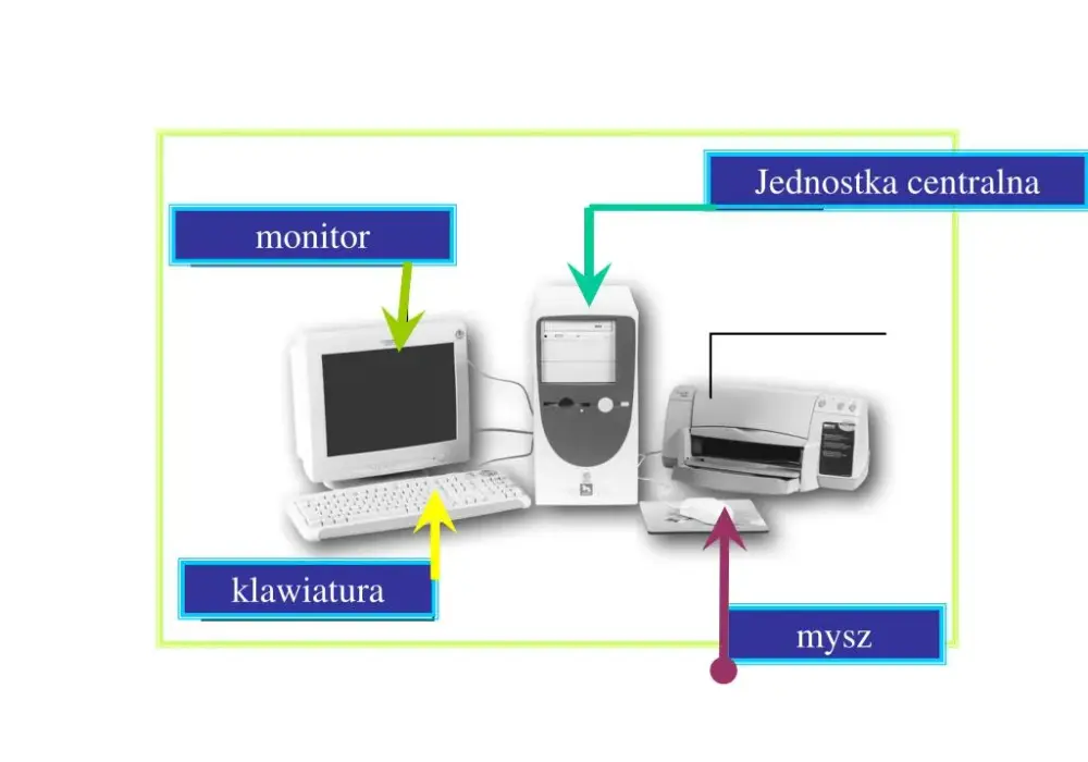 Jakie są funkcje monitora, myszy i klawiatury w komputerze?